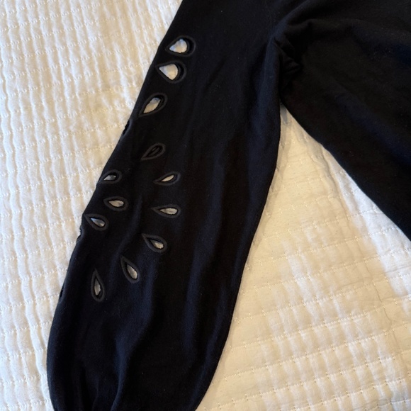 Vero Moda Black Balloon Sleeve Sweater with Cut Outs - L - Picture 2 of 3